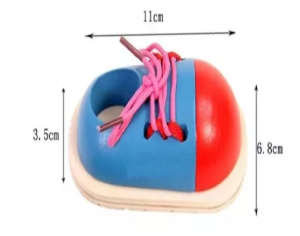 La zapatilla de práctica 3D. juego montessori